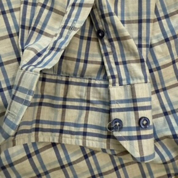 David Donahue Blue & White Plaid Long Sleeve Button-Up Shirt – Size Large - Picture 6 of 10